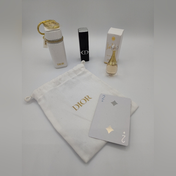 ✨ Dior Gift Set J’adore Perfume, Rouge Lipstick, Keychain Pouch + Collector Card - Picture 1 of 5